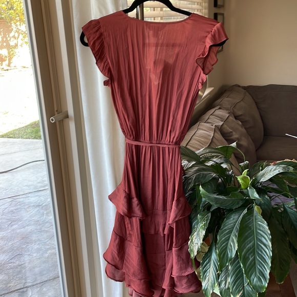Satin rust dress - Picture 3 of 4